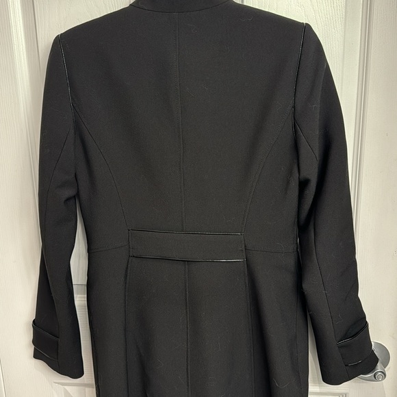 White House Black Market Long Jacket with Leather Accents - Picture 3 of 6
